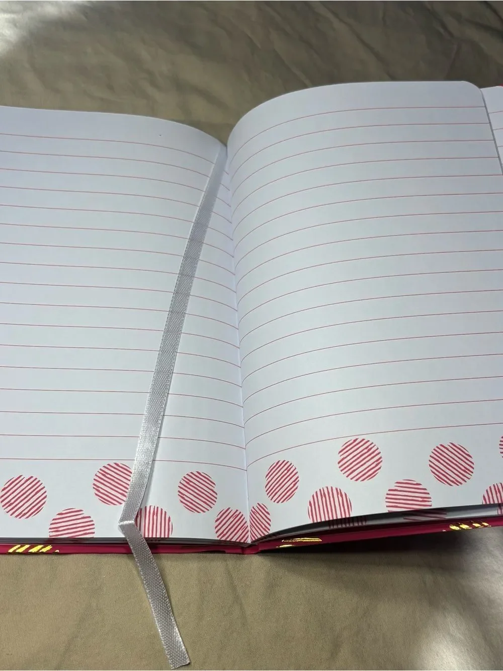 New Hot Pink Notebook with Gold Polka Dot Accents 72 Pages Journal Diary